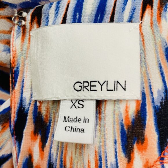 NEW Anthropologie Silk Dress Cocktail Sleeves Geometric Multi Size XS Greylin - Picture 15 of 15